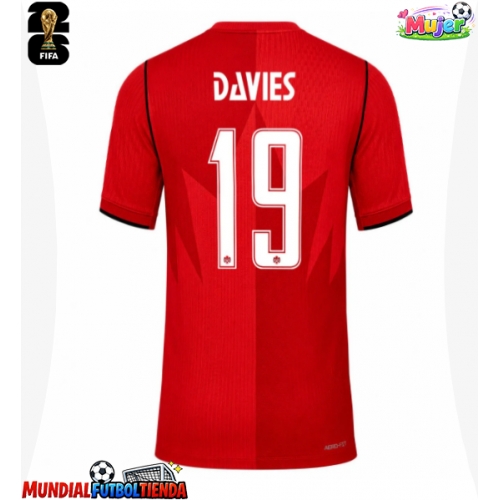 Camiseta Canadá Alphonso Davies #19 Primera Equipación Replica Mundial 2026 para mujer mangas cortas